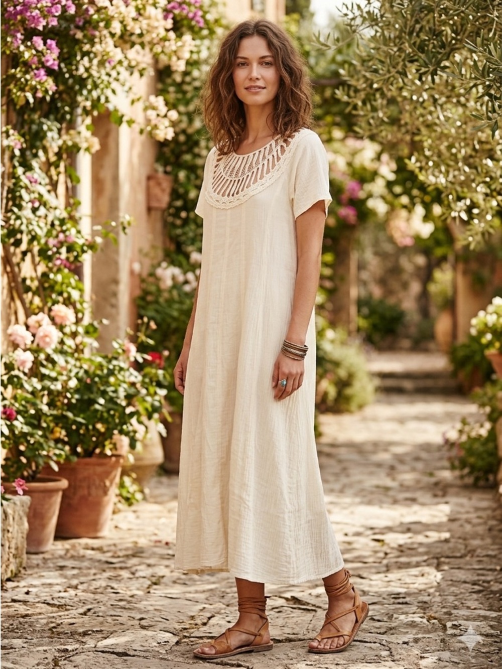 Dunnes Relaxed Cream Crochet Top - XL